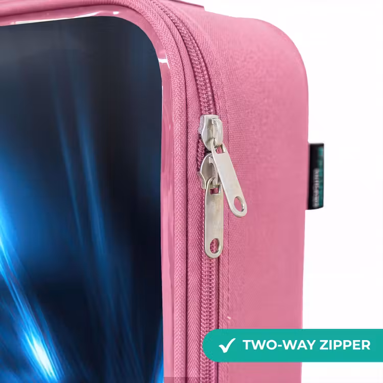 Children's suitcase - Pink - Superfast train in neon blue tunnel — 4