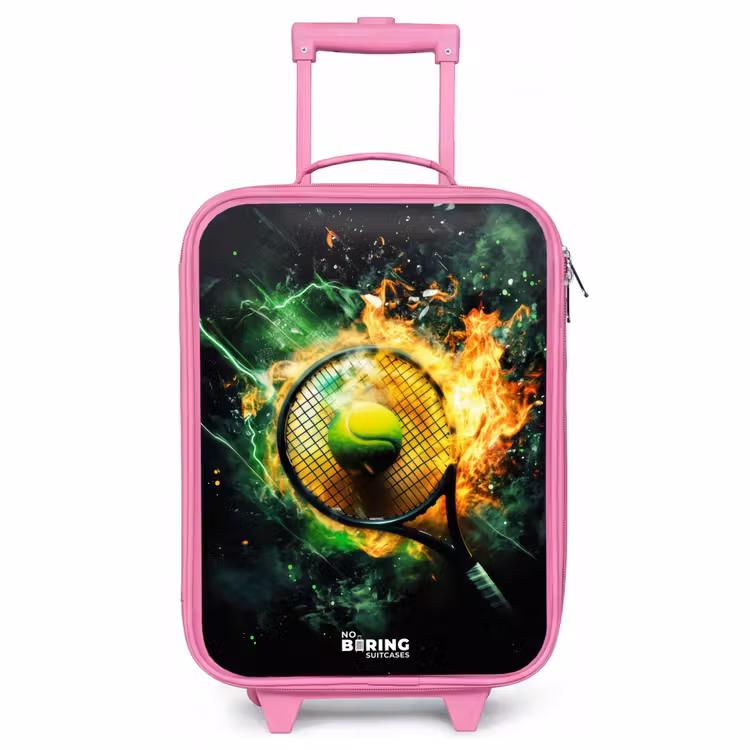 Children's suitcase - Pink - Tennis ball in flames on powerful smash — 1