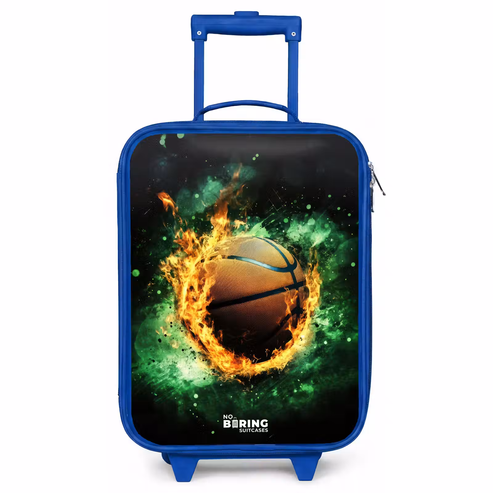 Children's suitcase - Blue - Basketball in flames and explosive energy — 1