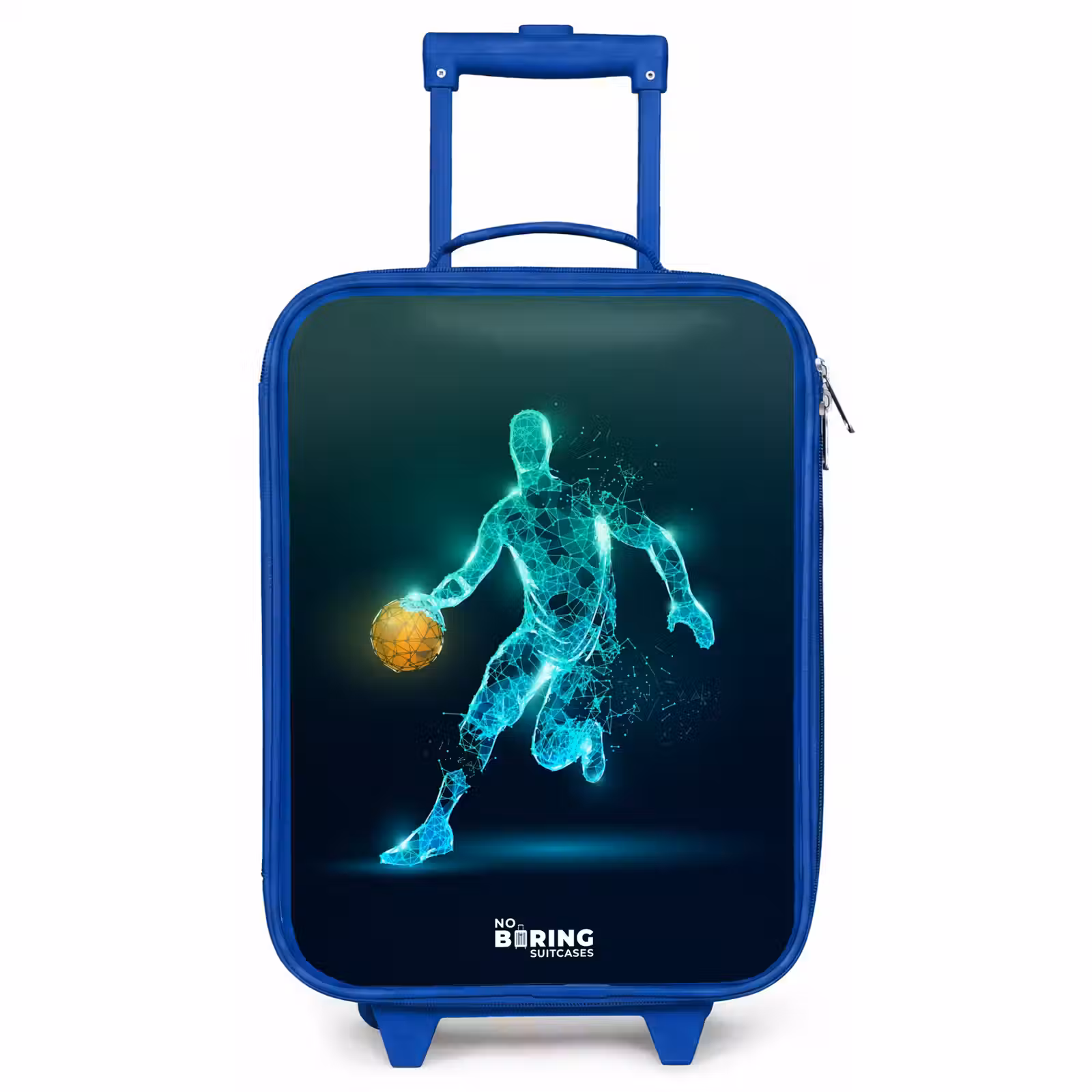Children's suitcase - Blue - Basketball player in neon dribble action — 1