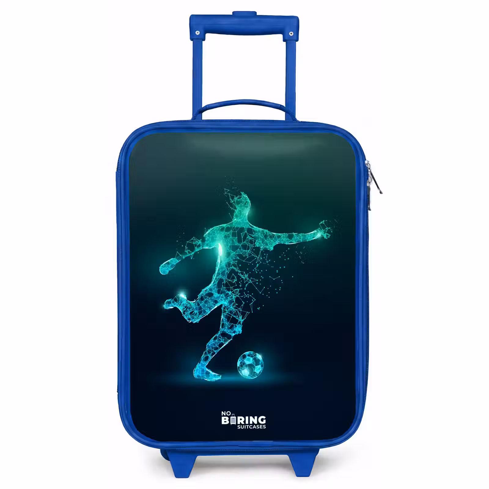 Children's suitcase - Blue - Soccer player forcefully kicks in digital form — 1