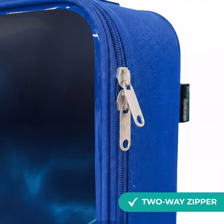 Children's suitcase - Blue - Airplane taking off in futuristic nightscape — 6