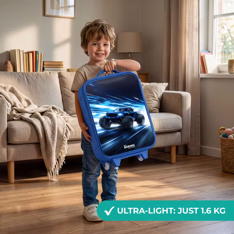 Children's suitcase - Blue - Monster truck races through light speed — 3