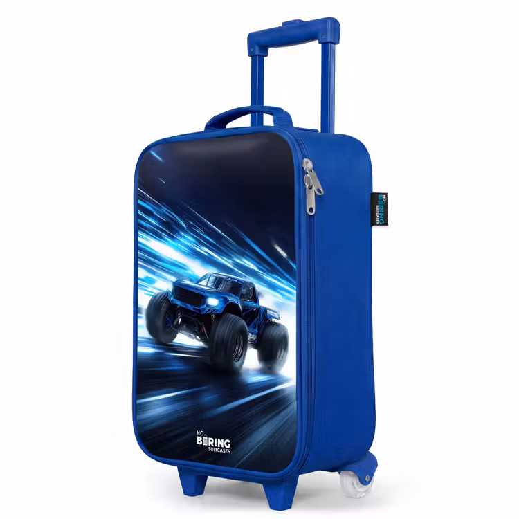 Children's suitcase - Blue - Monster truck races through light speed — 5