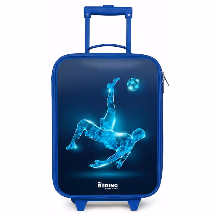 Children's suitcase - Blue - Omake in blue neon soccer — 1
