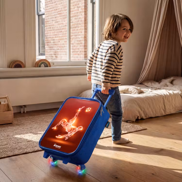 Children's suitcase - Blue - Red glowing soccer player in action — 2