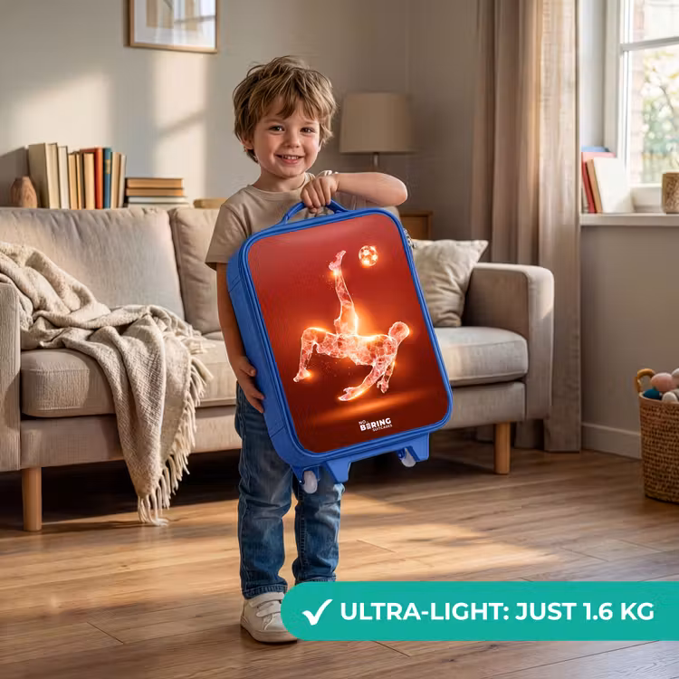 Children's suitcase - Blue - Red glowing soccer player in action — 3