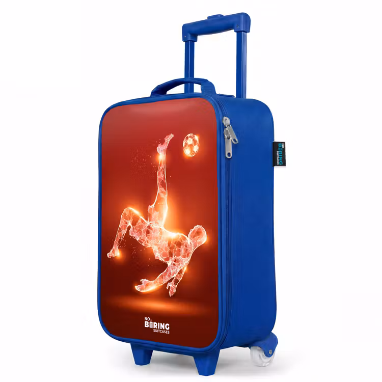 Children's suitcase - Blue - Red glowing soccer player in action — 5