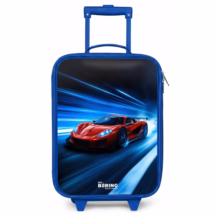 Children's suitcase - Blue - Red racing car in digital speed world — 1