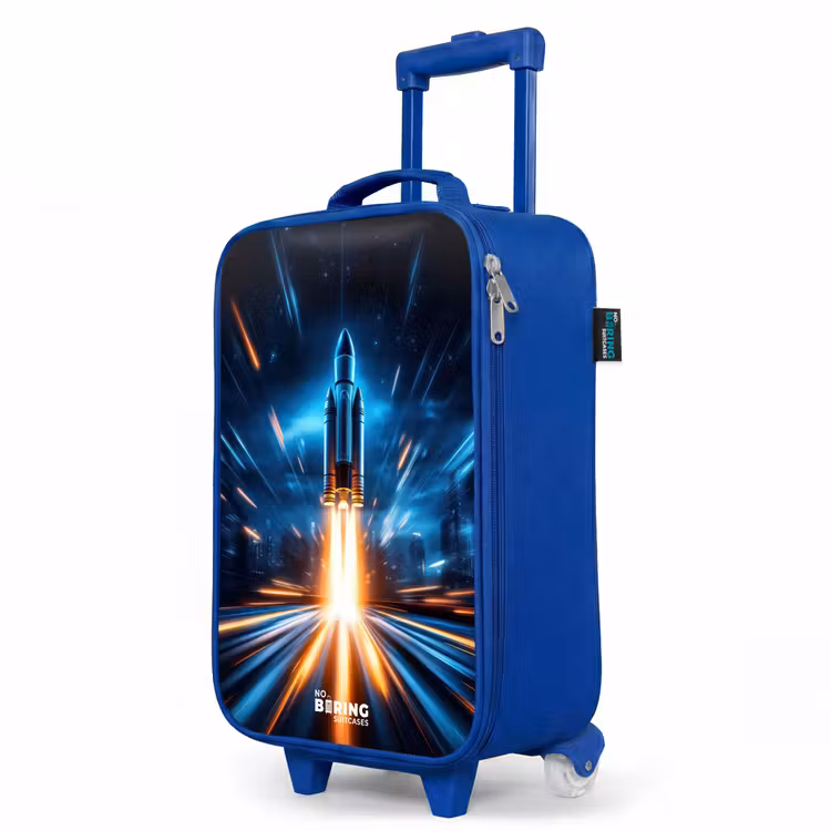Children's suitcase - Blue - Space rocket takes off in nocturnal light show — 5