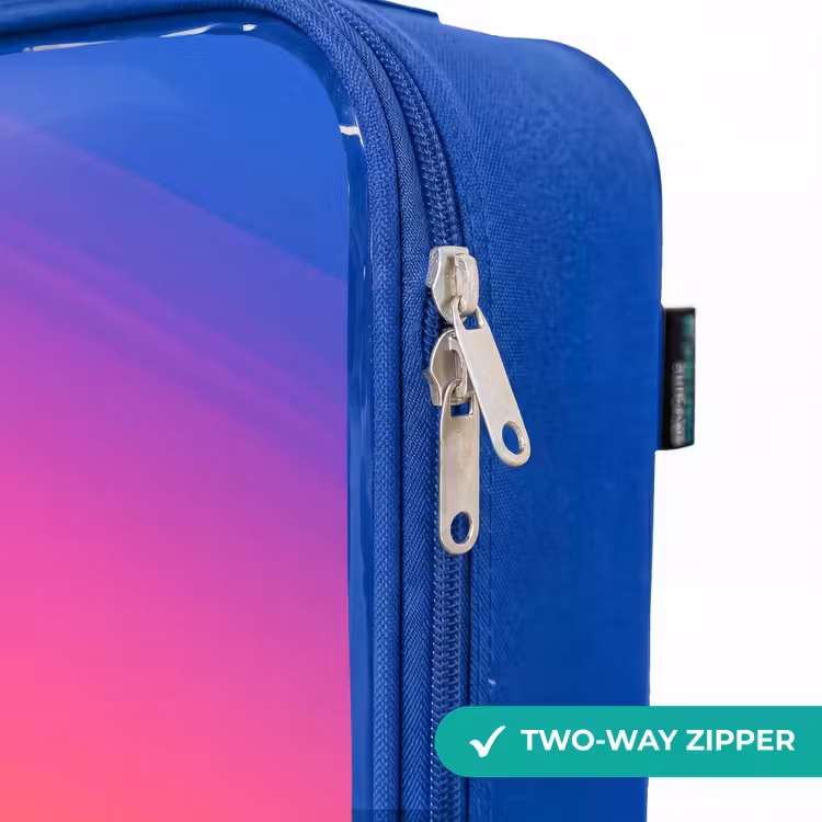Children's suitcase - Blue - Yellow race car at colorful sunset — 6