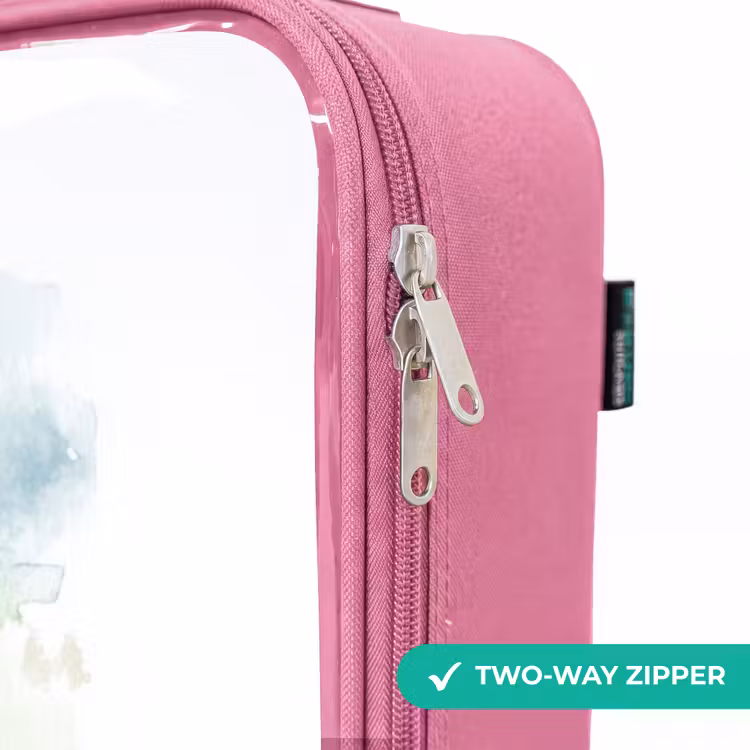 Children's suitcase - Pink - Dino with soccer in colorful field — 4