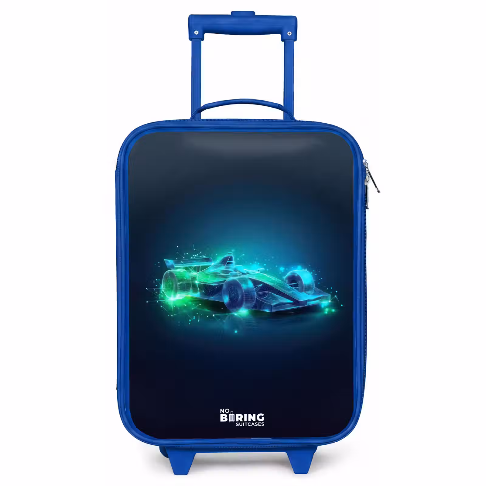 Children's suitcase - Blue - Neon racing car in digital style — 1