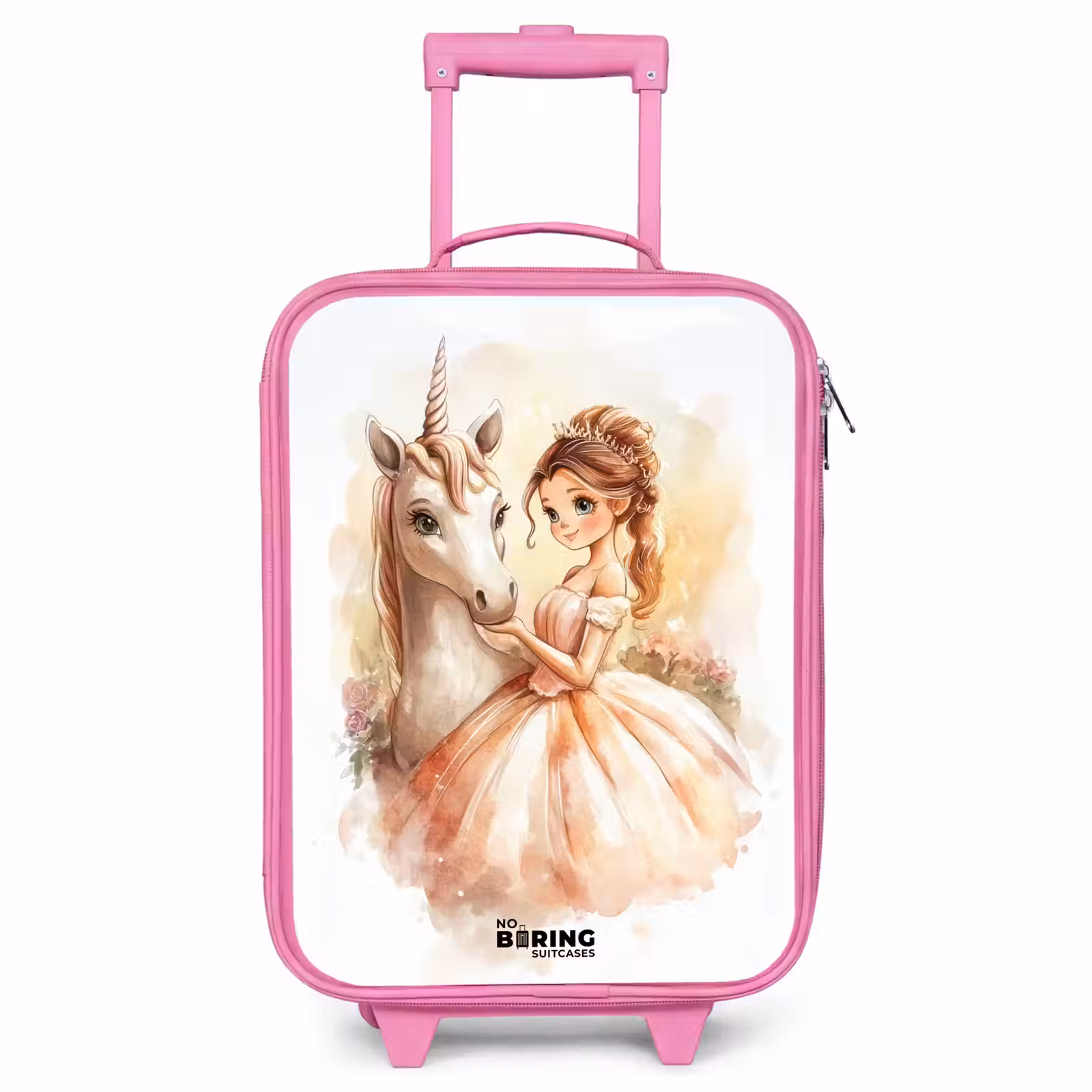 Children's suitcase - Pink - Princess in dress with white unicorn — 1