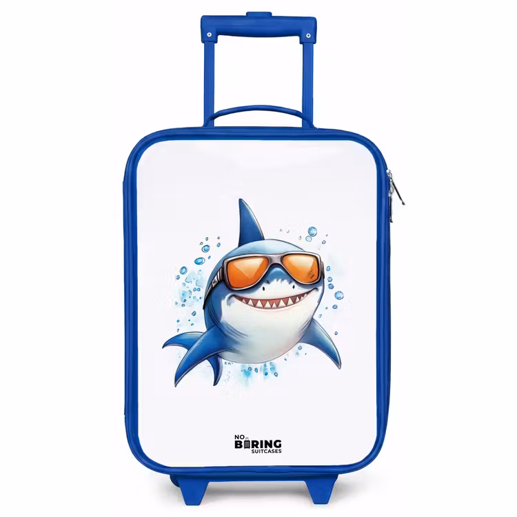 Children's suitcase - Blue - Cool shark with sunglasses in the water — 1