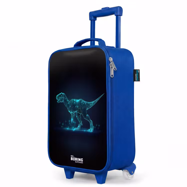 Children's suitcase - Blue - Digital T-Rex in blue light field — 5