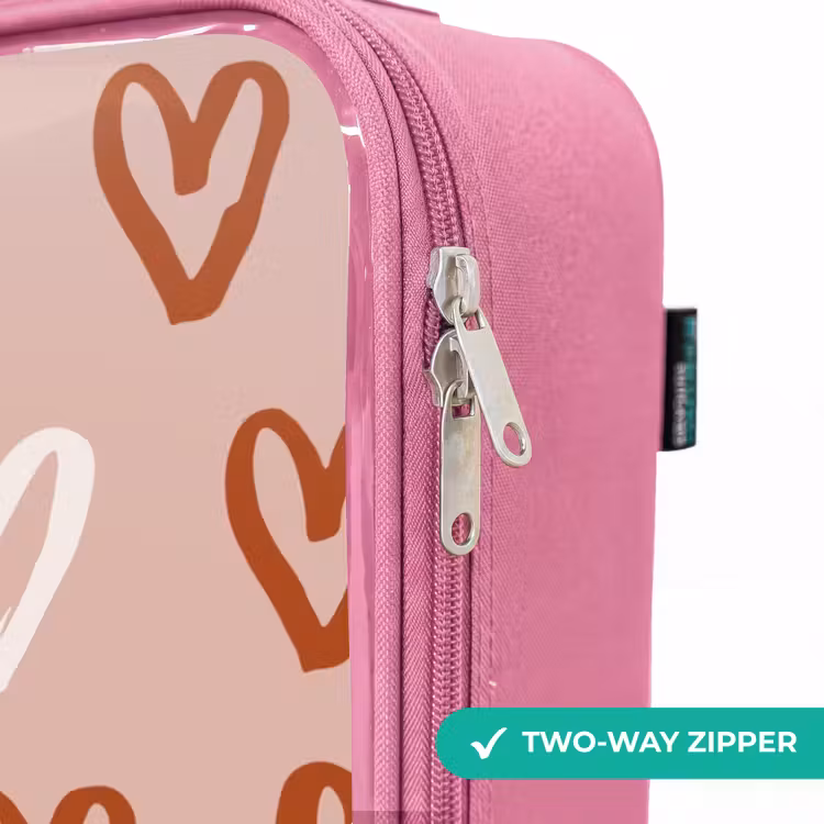 Children's suitcase - Pink - Heart pattern in pink and white — 4