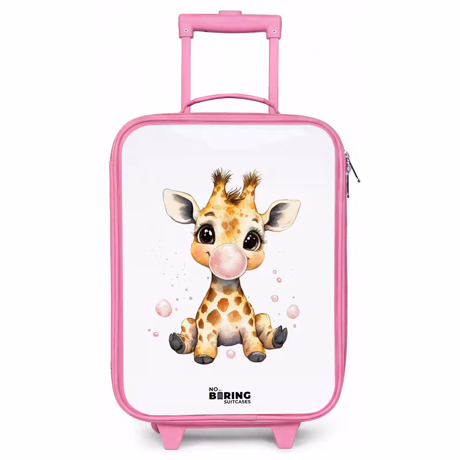 Children's suitcase - Pink - Giraffe with pink gumball — 1