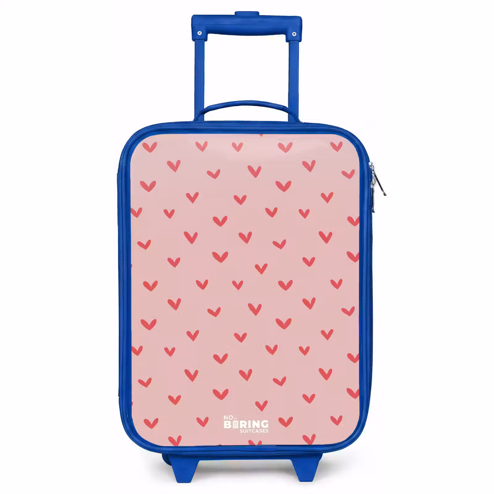 Children's suitcase - Blue - Heart pattern with pink colors — 1