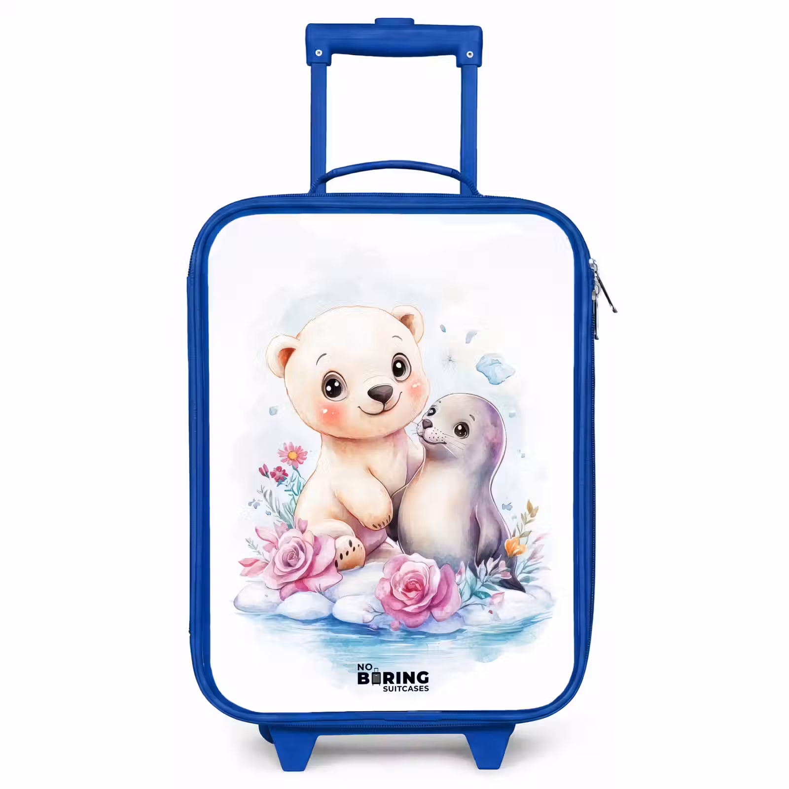Children's suitcase - Blue - Polar bear and seal on an ice floe — 1