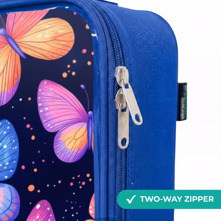 Children's suitcase - Blue - Colorful butterflies in pink and blue — 6