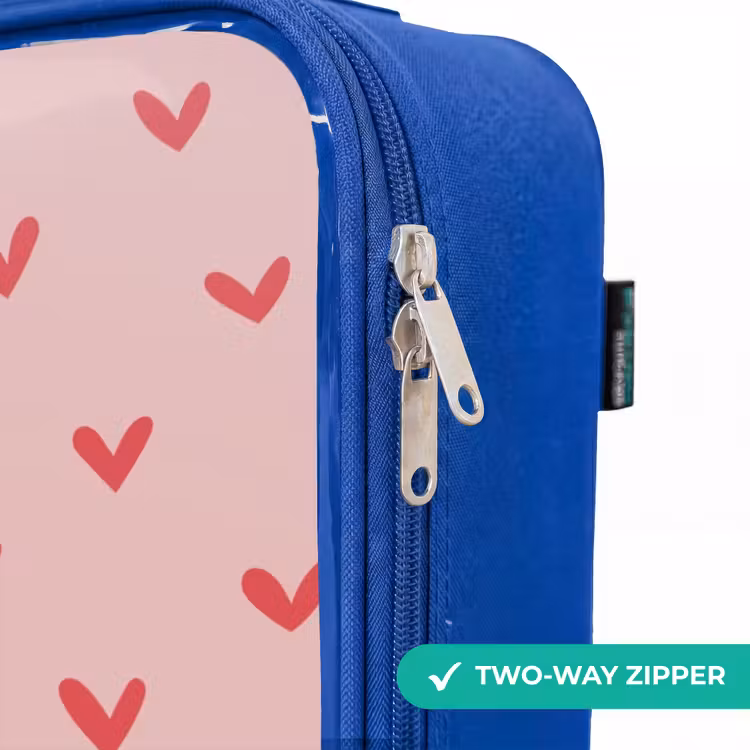 Children's suitcase - Blue - Heart pattern with pink colors — 6
