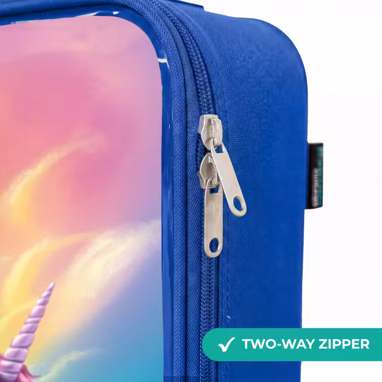 Children's suitcase - Blue - Mermaid with golden tail with a white unicorn — 6