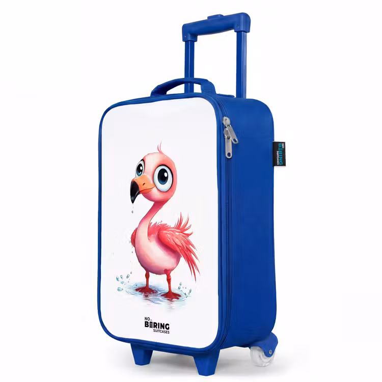 Children's suitcase - Blue - Pink flamingo in the water — 5