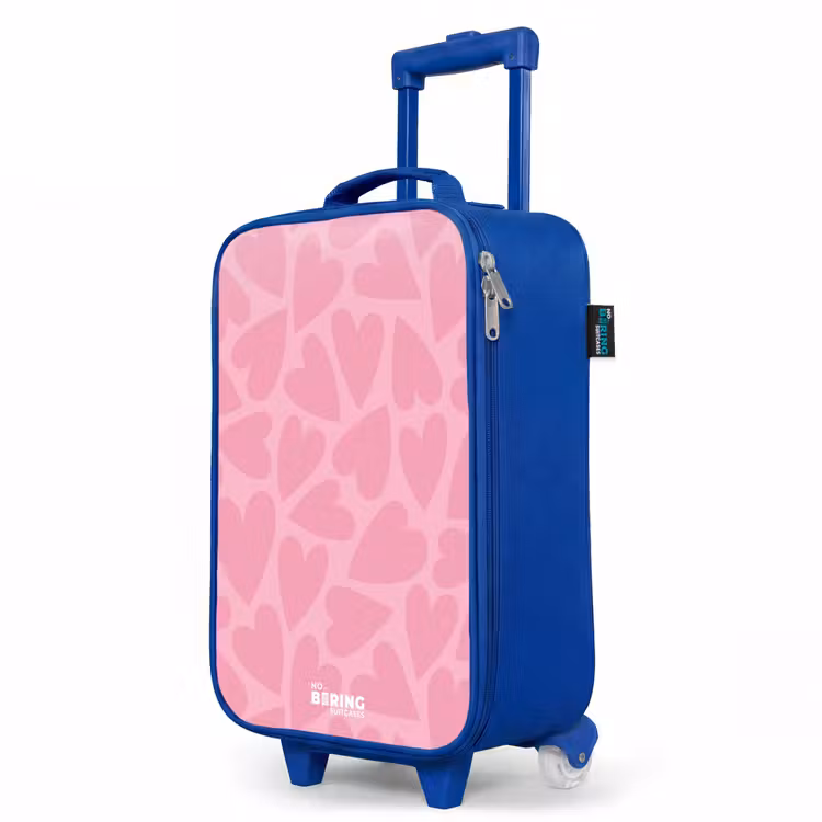 Children's suitcase - Blue - Pink hearts pattern — 5