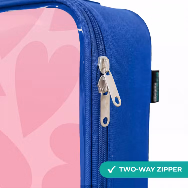 Children's suitcase - Blue - Pink hearts pattern — 6