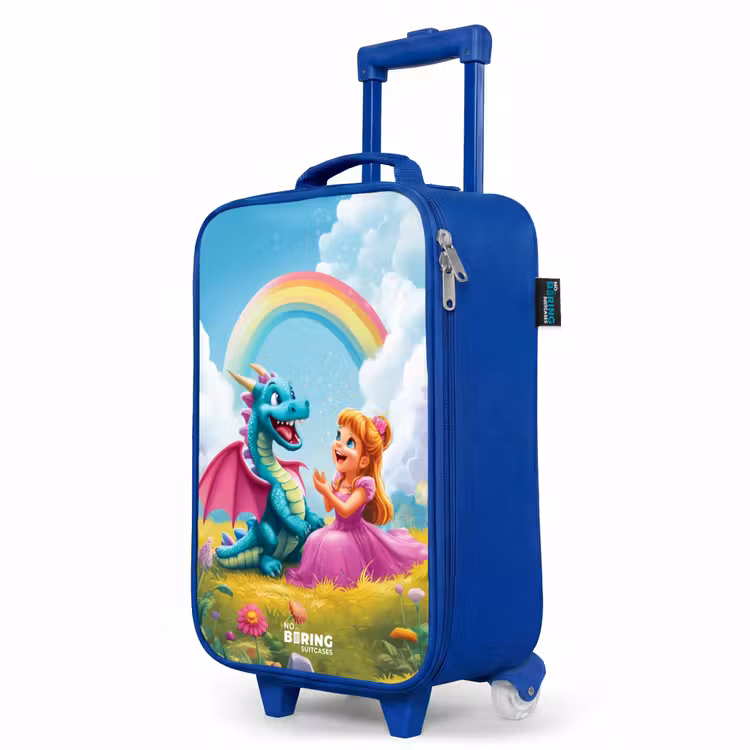 Children's suitcase - Blue - Princess and dino in a colorful world — 5