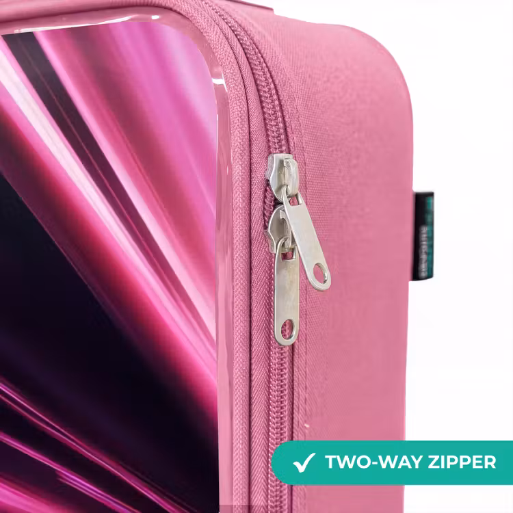 Children's suitcase - Pink - Pink race car flashes through neon light — 4
