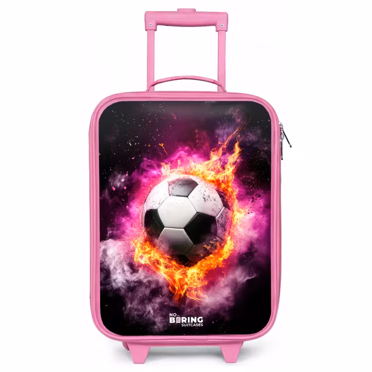 Children's suitcase - Pink - Soccer in pink fire explosion — 1