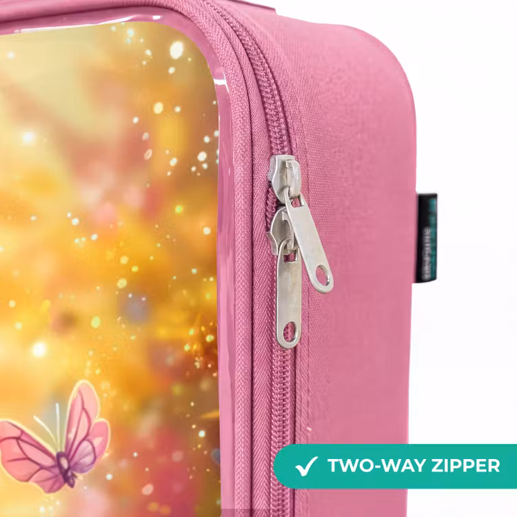 Children's suitcase - Pink - Unicorn with colorful flowers — 4