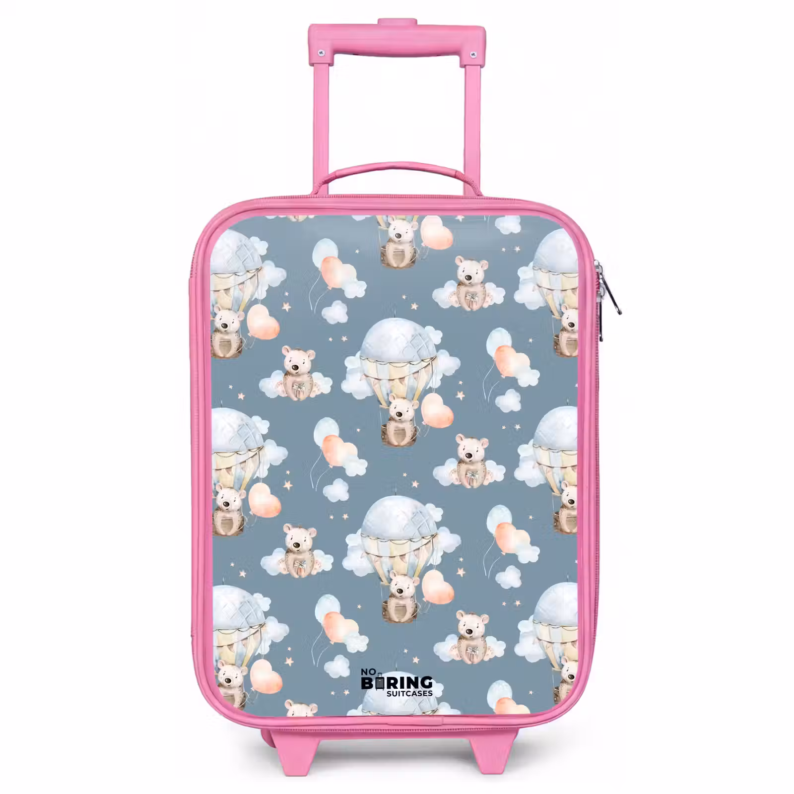 Children's suitcase - Pink - Bears in hot air balloons among clouds and balloons — 1