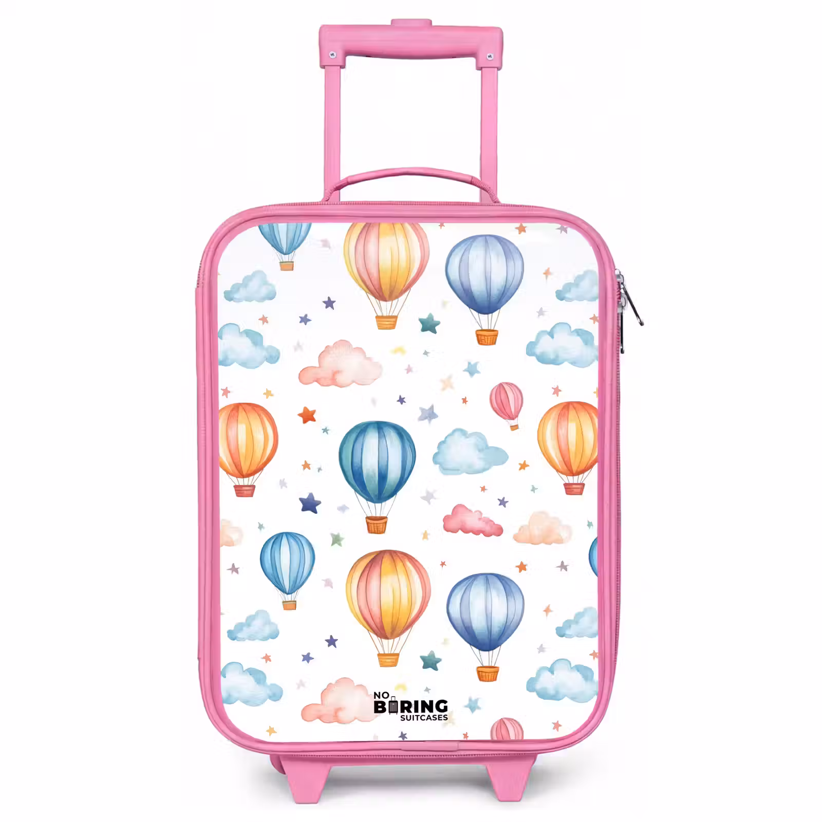Children's suitcase - Pink - Colored hot air balloons with stars and clouds — 1