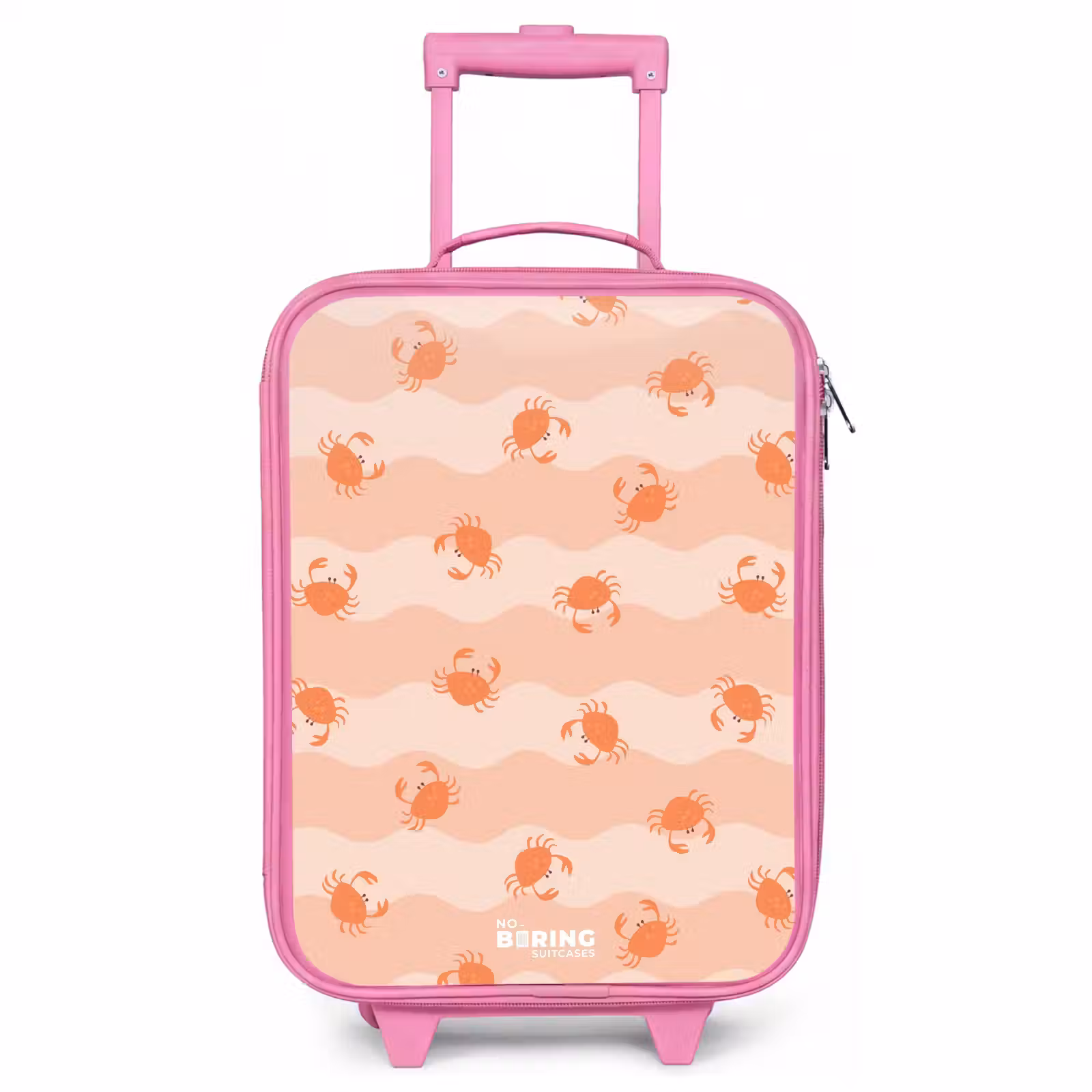 Children's suitcase - Pink - Orange crabs on wavy background — 1