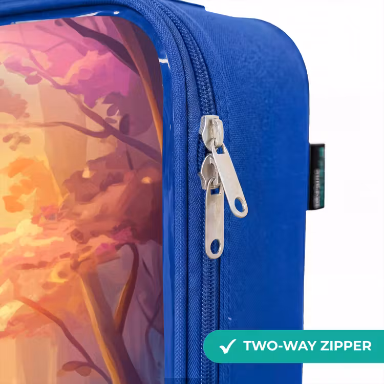 Children's suitcase - Blue - Horse and deer in a pink fairy tale forest — 6