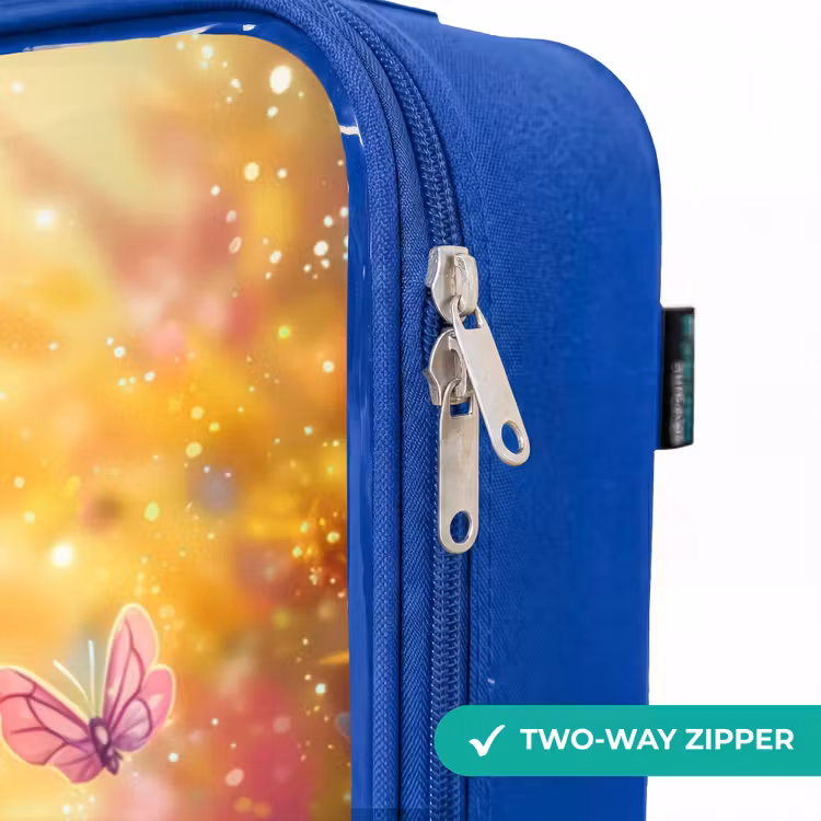 Children's suitcase - Blue - Unicorn with colorful flowers — 6