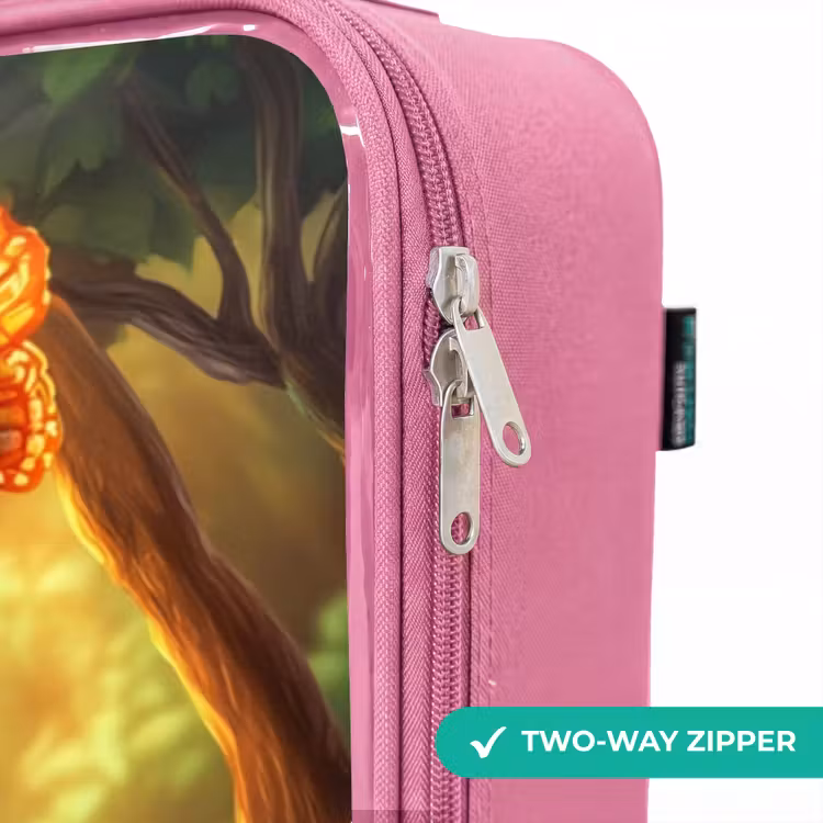 Children's suitcase - Pink - Giraffe and elephant by stream in the Jungle — 4