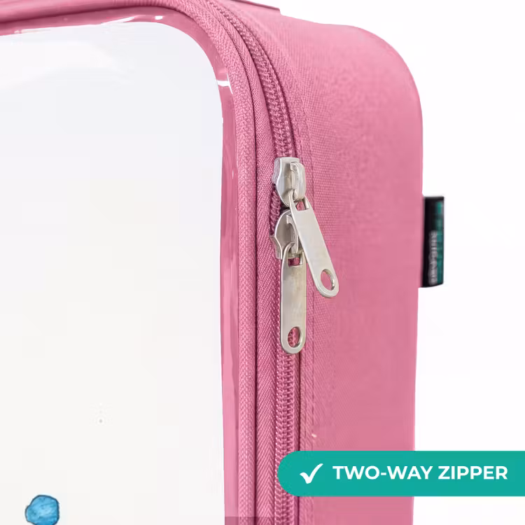 Children's suitcase - Pink - Green frog with big eyes on white background — 4