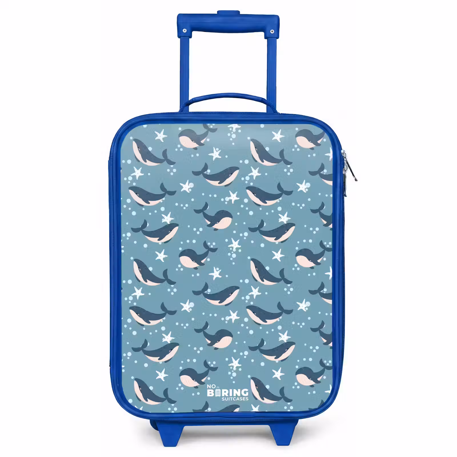Children's suitcase - Blue - Dark blue whale pattern with starfish — 1