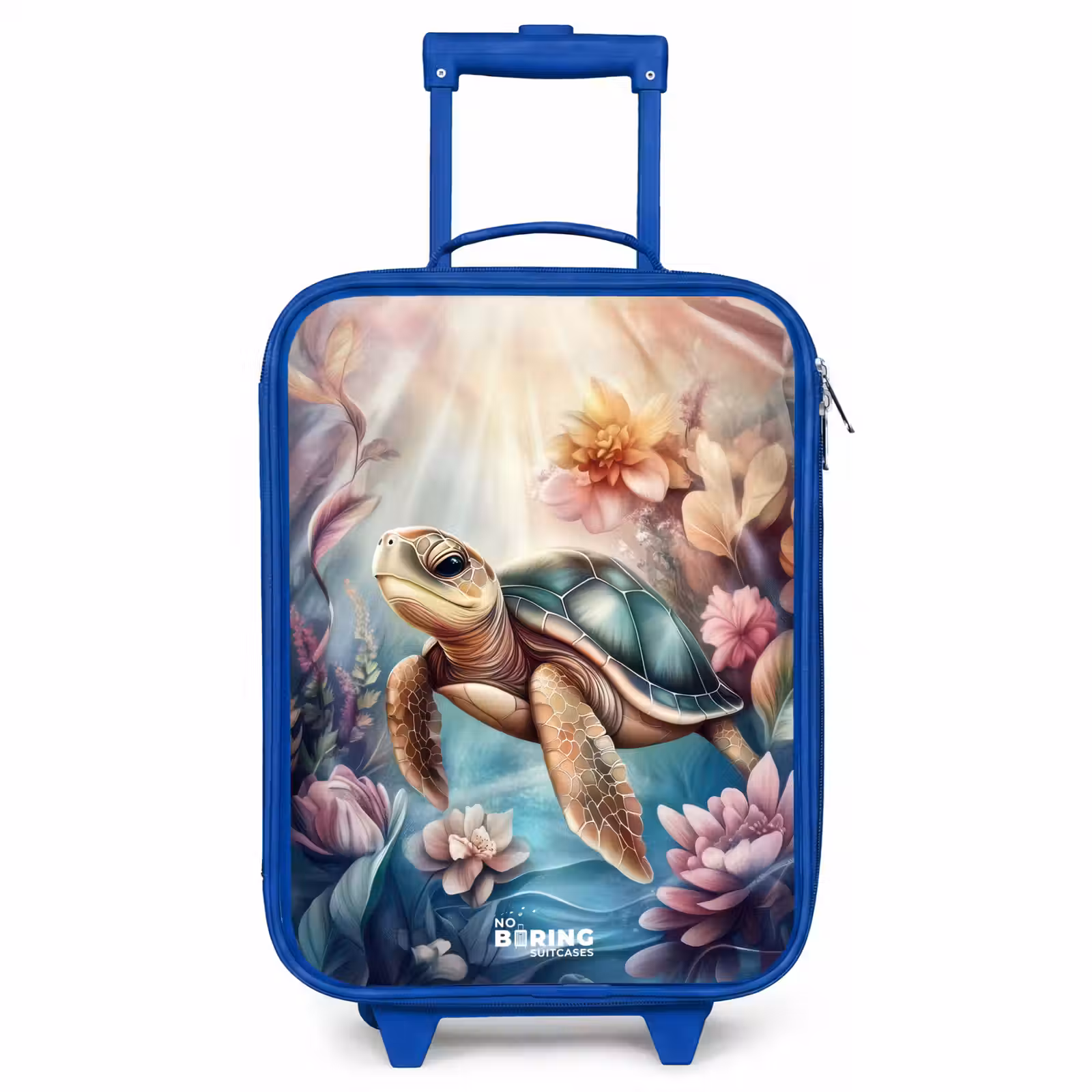 Children's suitcase - Blue - Sea turtle among flowers underwater — 1