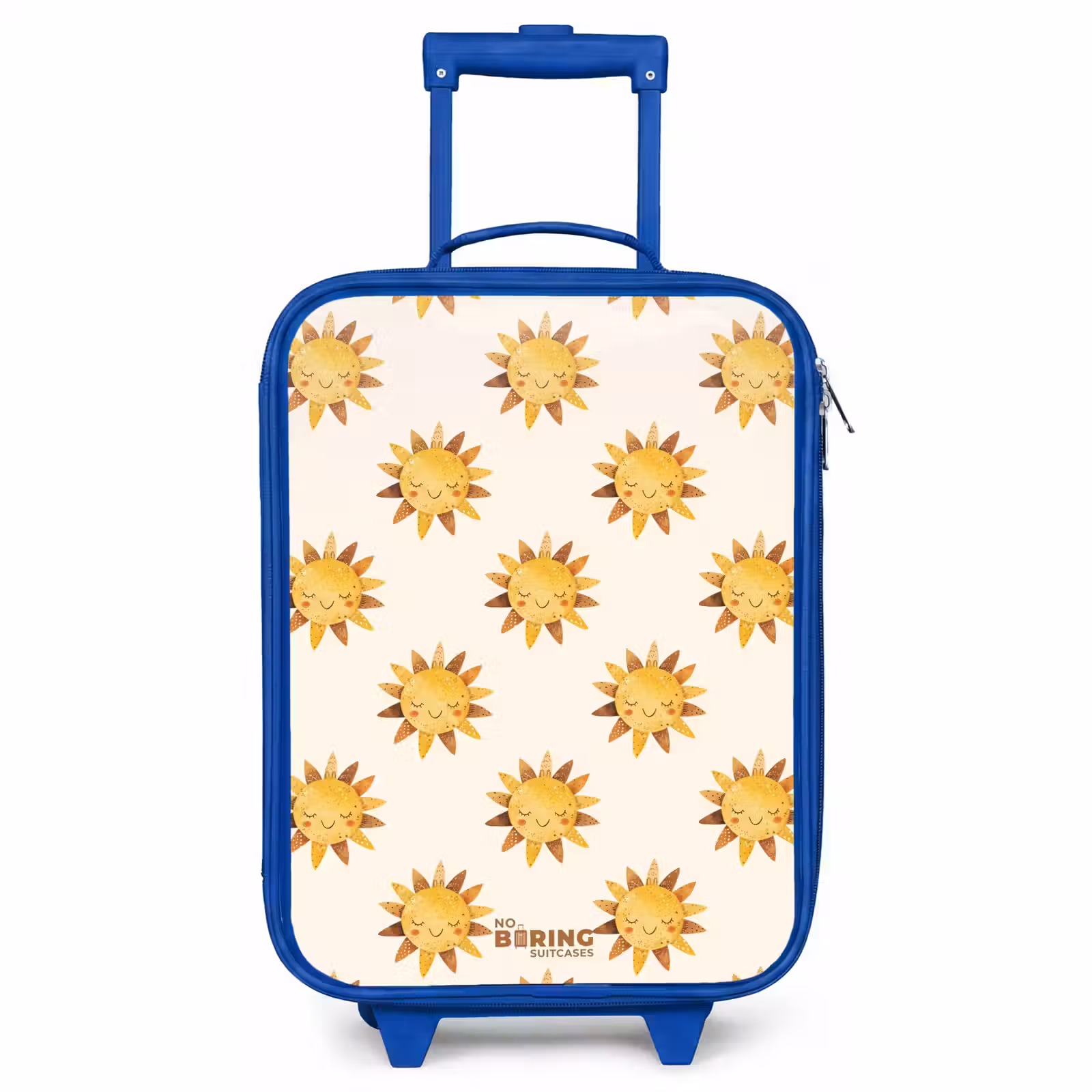 Children's suitcase - Blue - Smiling suns as a pattern on beige background — 1