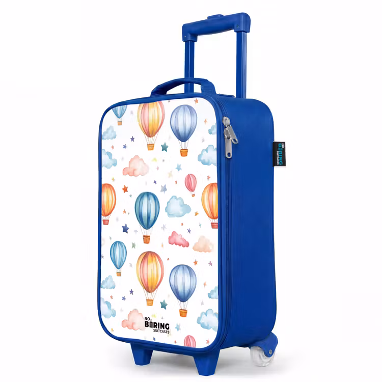 Children's suitcase - Blue - Colored hot air balloons with stars and clouds — 5
