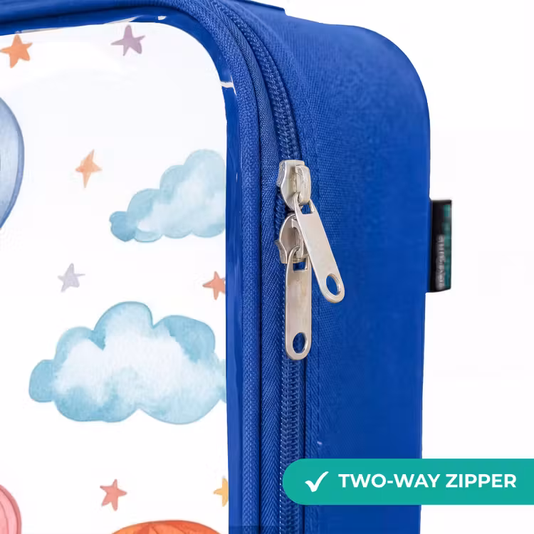 Children's suitcase - Blue - Colored hot air balloons with stars and clouds — 6
