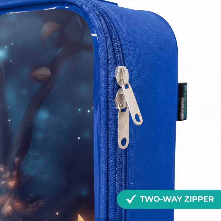 Children's suitcase - Blue - Deer among flowers in enchanted forest — 6