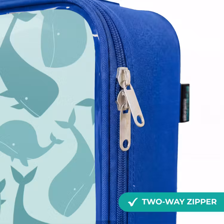 Children's suitcase - Blue - Stylized whales in tonal sea green hues — 6