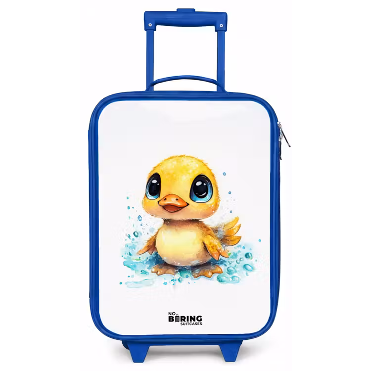 Children's suitcase - Blue - Sweet duckling with blue eyes and water splashes — 1