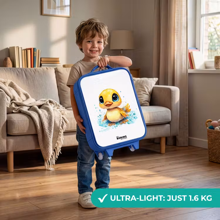 Children's suitcase - Blue - Sweet duckling with blue eyes and water splashes — 3